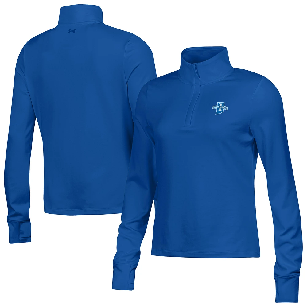 Women's Under Armour Royal Indiana State Sycamores Motion Quarter-Zip Top
