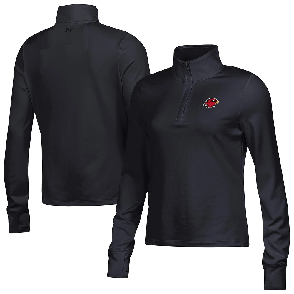 Women's Under Armour Black Lamar Cardinals Motion Quarter-Zip Top