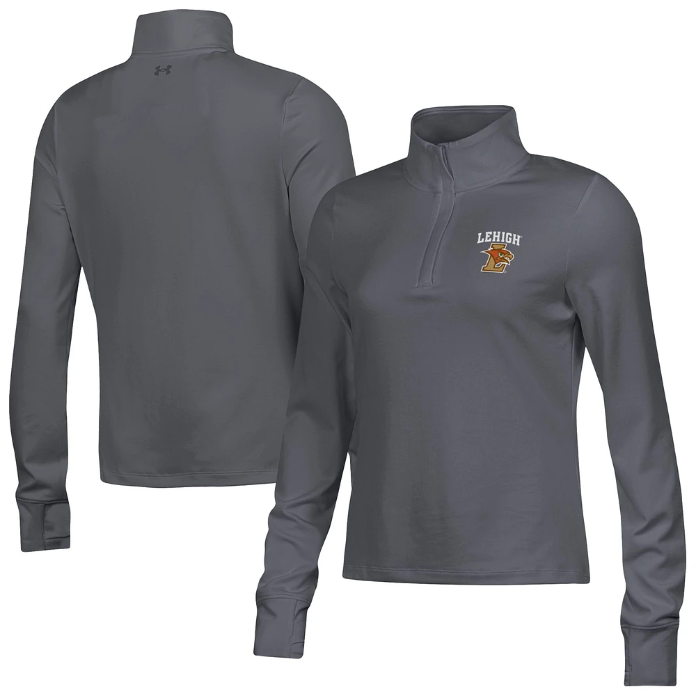 Women's Under Armour Gray Lehigh Mountain Hawks Motion Quarter-Zip Top