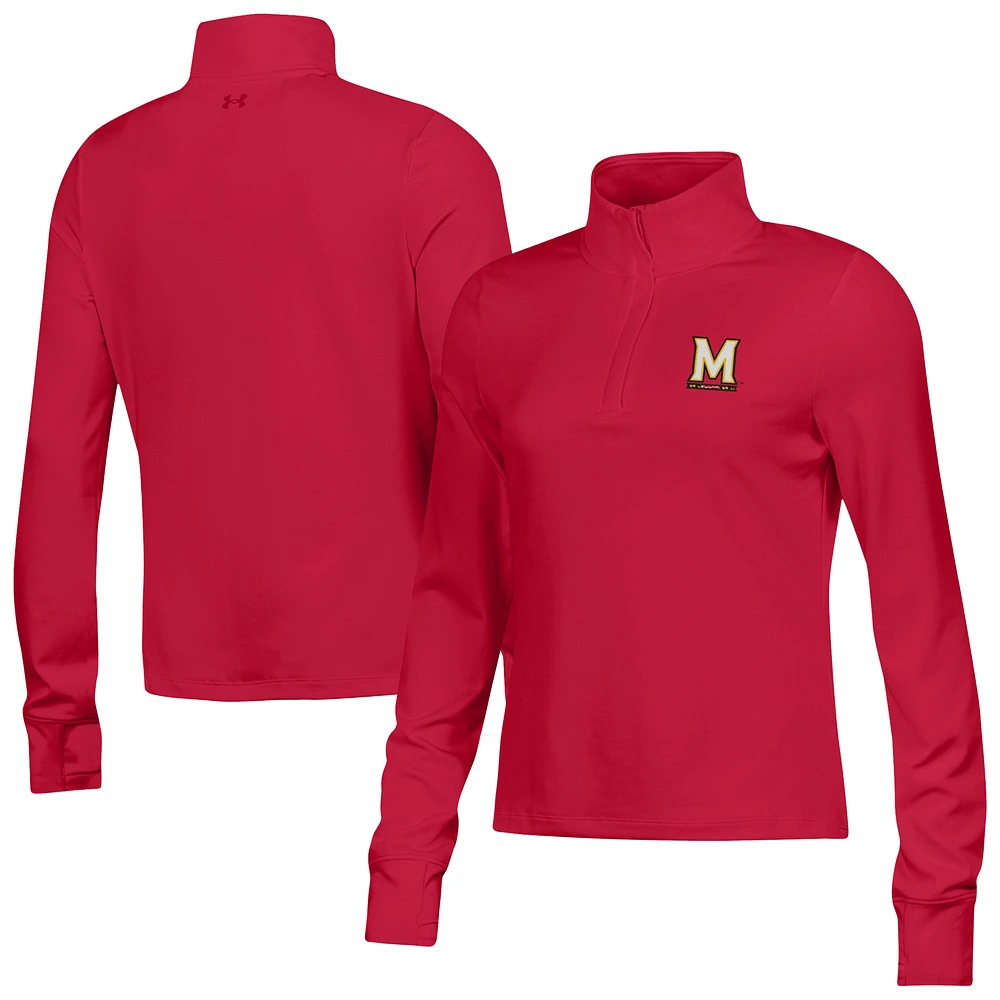 Women's Under Armour Red Maryland Terrapins Motion Quarter-Zip Top