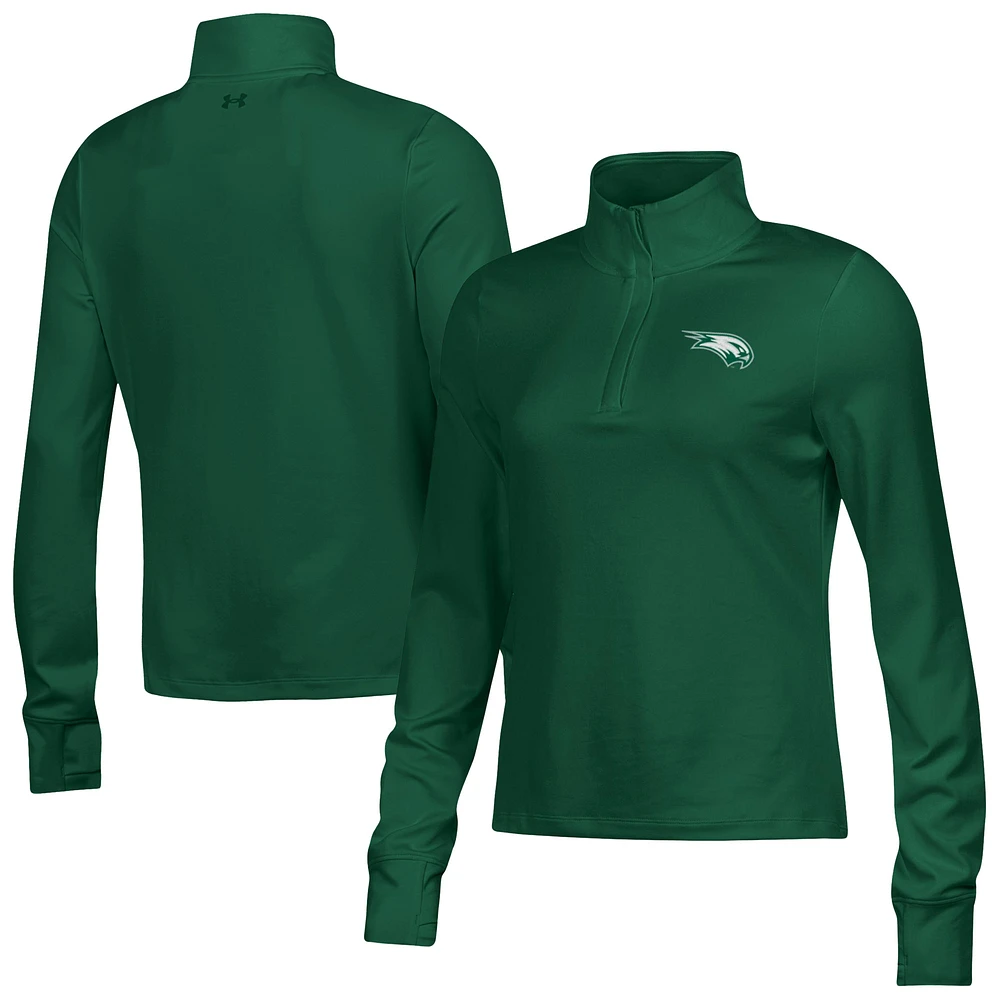 Women's Under Armour Green Wagner College Seahawks Motion Quarter-Zip Top