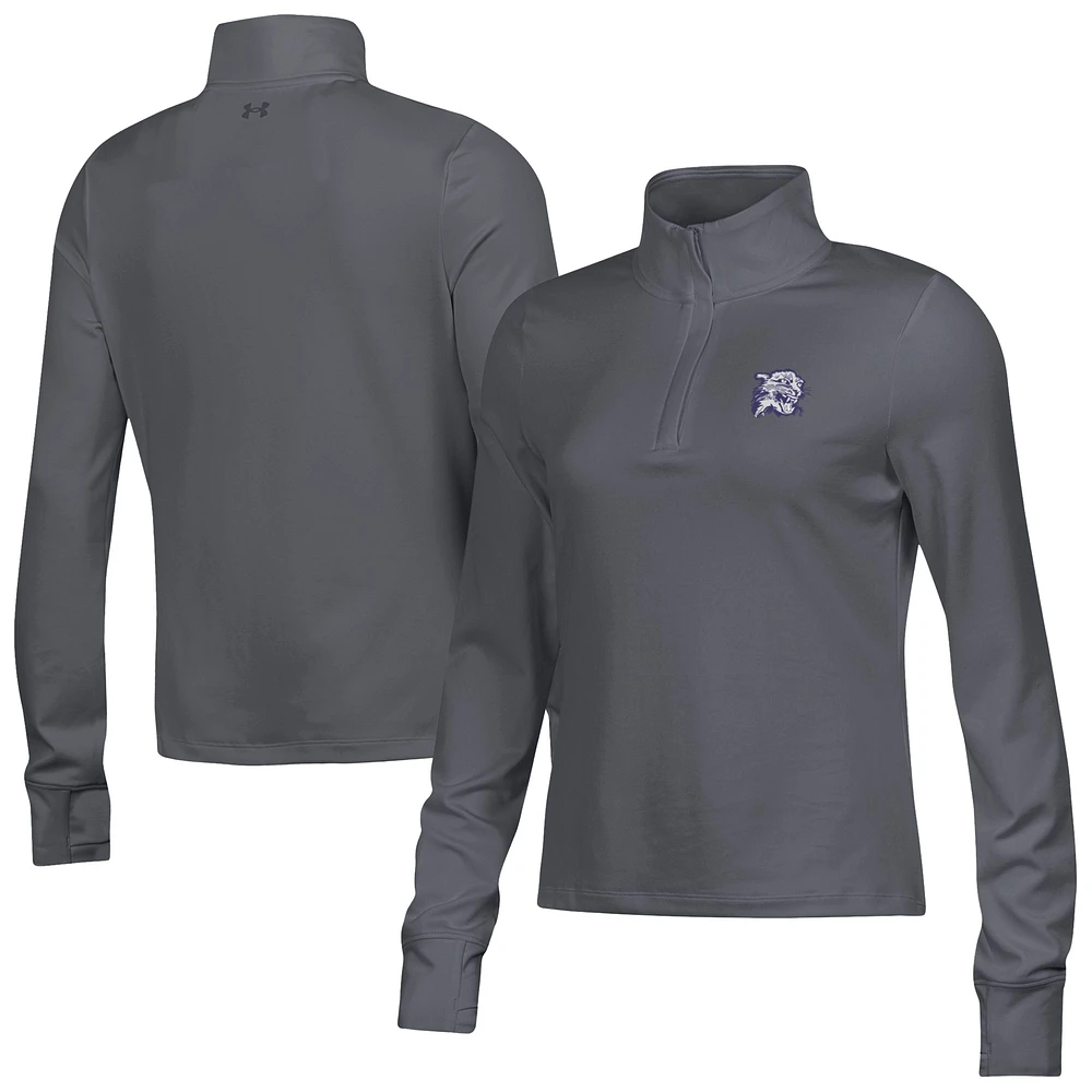 Women's Under Armour Gray Northwestern Wildcats Motion Quarter-Zip Top