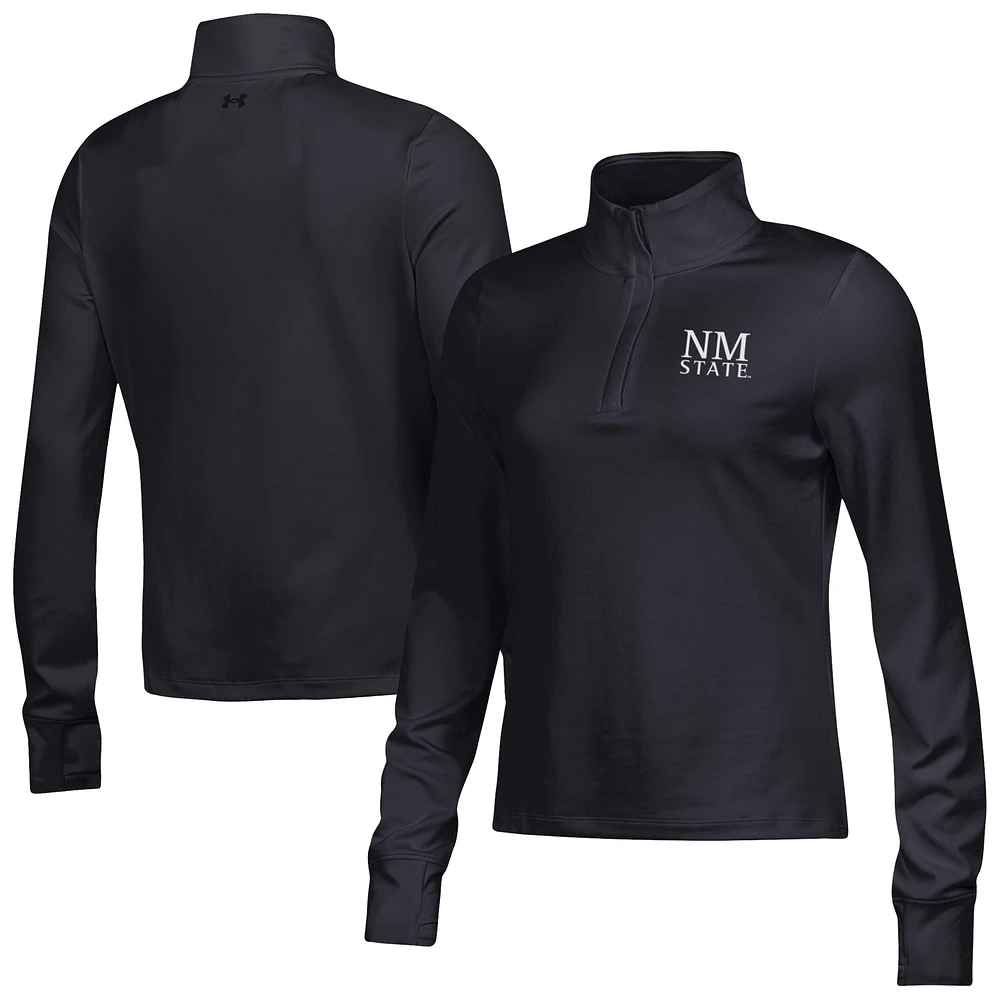 Women's Under Armour Black New Mexico State Aggies Motion Quarter-Zip Top