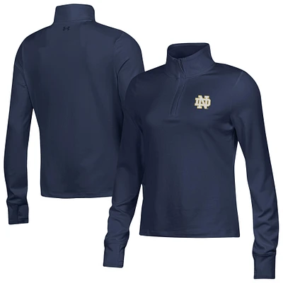 Women's Under Armour Navy Notre Dame Fighting Irish Motion Quarter-Zip Top