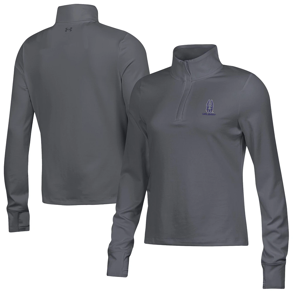 Women's Under Armour Gray UAlbany Great Danes Motion Quarter-Zip Top