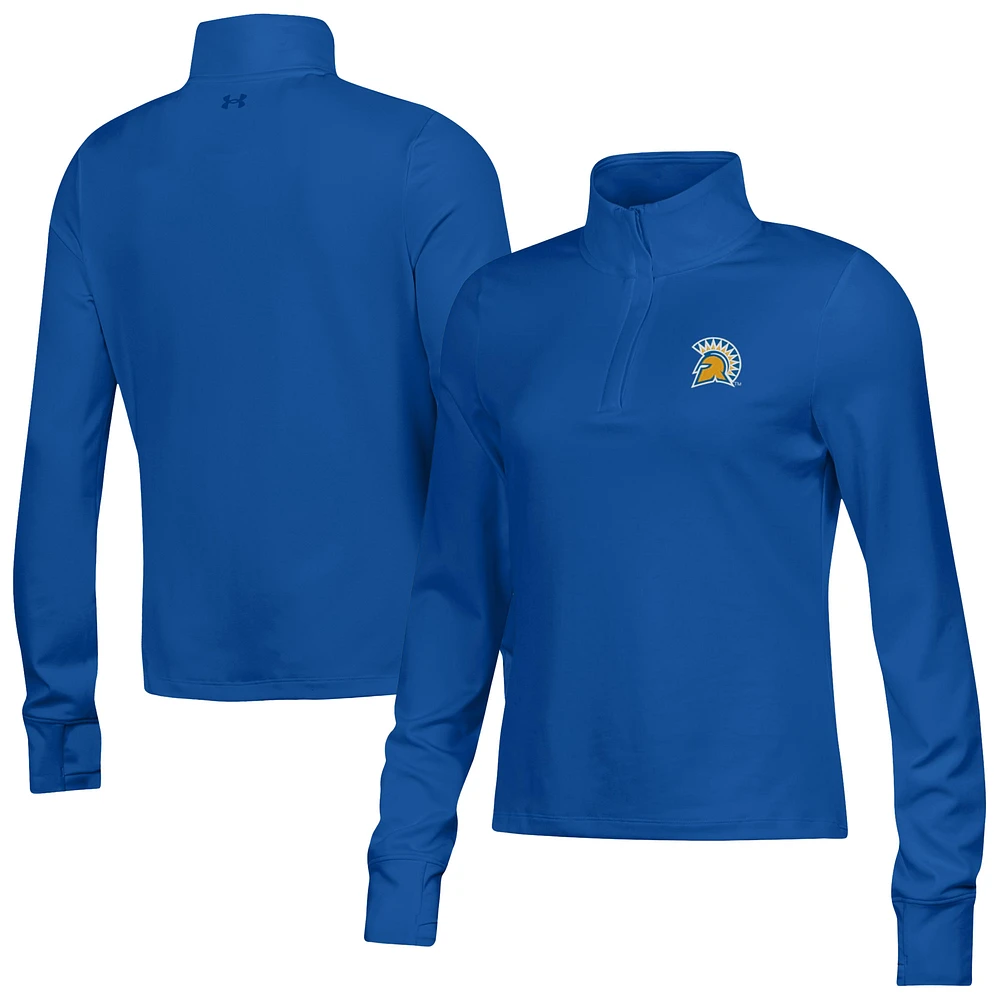Women's Under Armour Royal San Jose State Spartans Motion Quarter-Zip Top