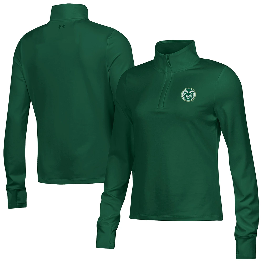 Women's Under Armour Green Colorado State Rams Motion Quarter-Zip Top