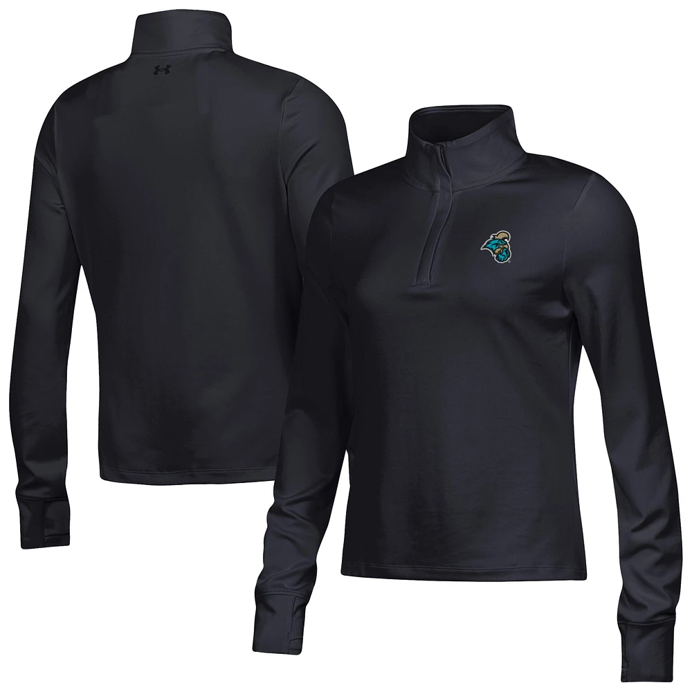 Women's Under Armour Black Coastal Carolina Chanticleers Motion Quarter-Zip Top