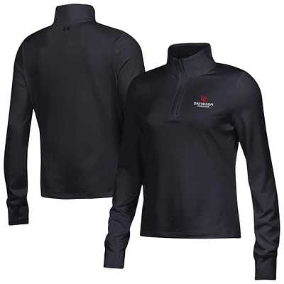 Women's Under Armour Black Davidson Wildcats Motion Quarter-Zip Top