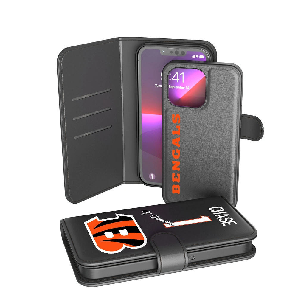 Keyscaper Ja'Marr Chase Black Cincinnati Bengals iPhone Wallet Case
