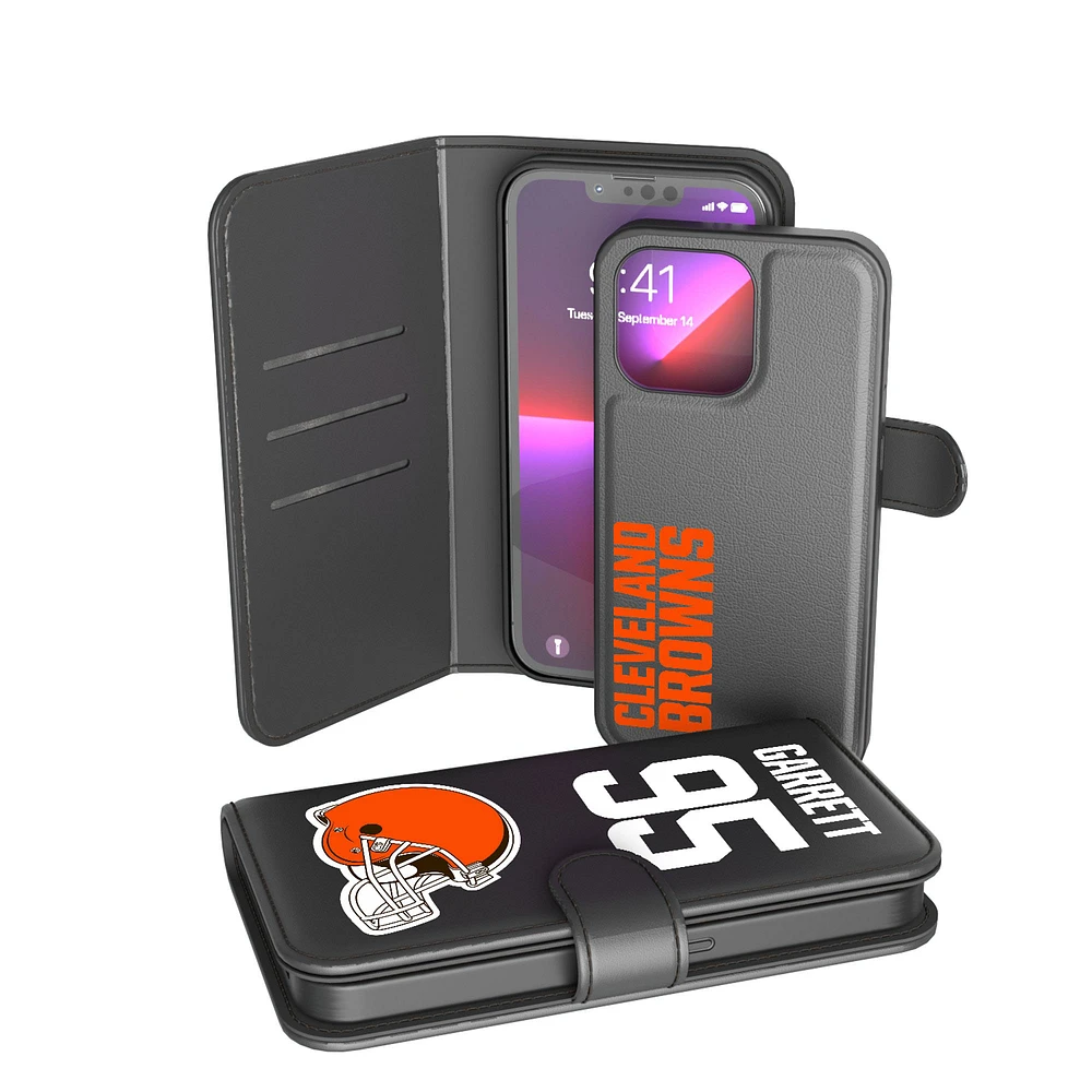Keyscaper Myles Garrett Black Cleveland Browns iPhone Wallet Case