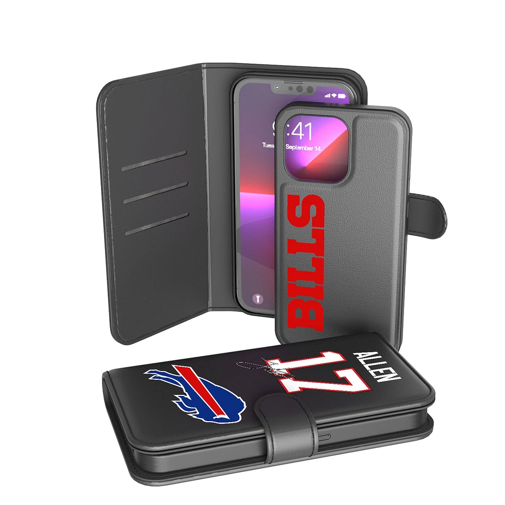 Keyscaper Josh Allen Black Buffalo Bills iPhone Wallet Case