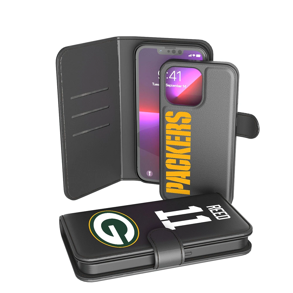 Keyscaper Jayden Reed Black Green Bay Packers iPhone Wallet Case