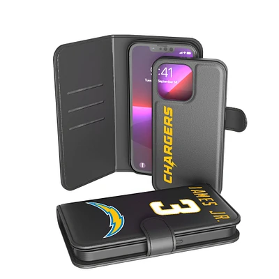 Keyscaper Derwin James Jr. Black Los Angeles Chargers iPhone Wallet Case