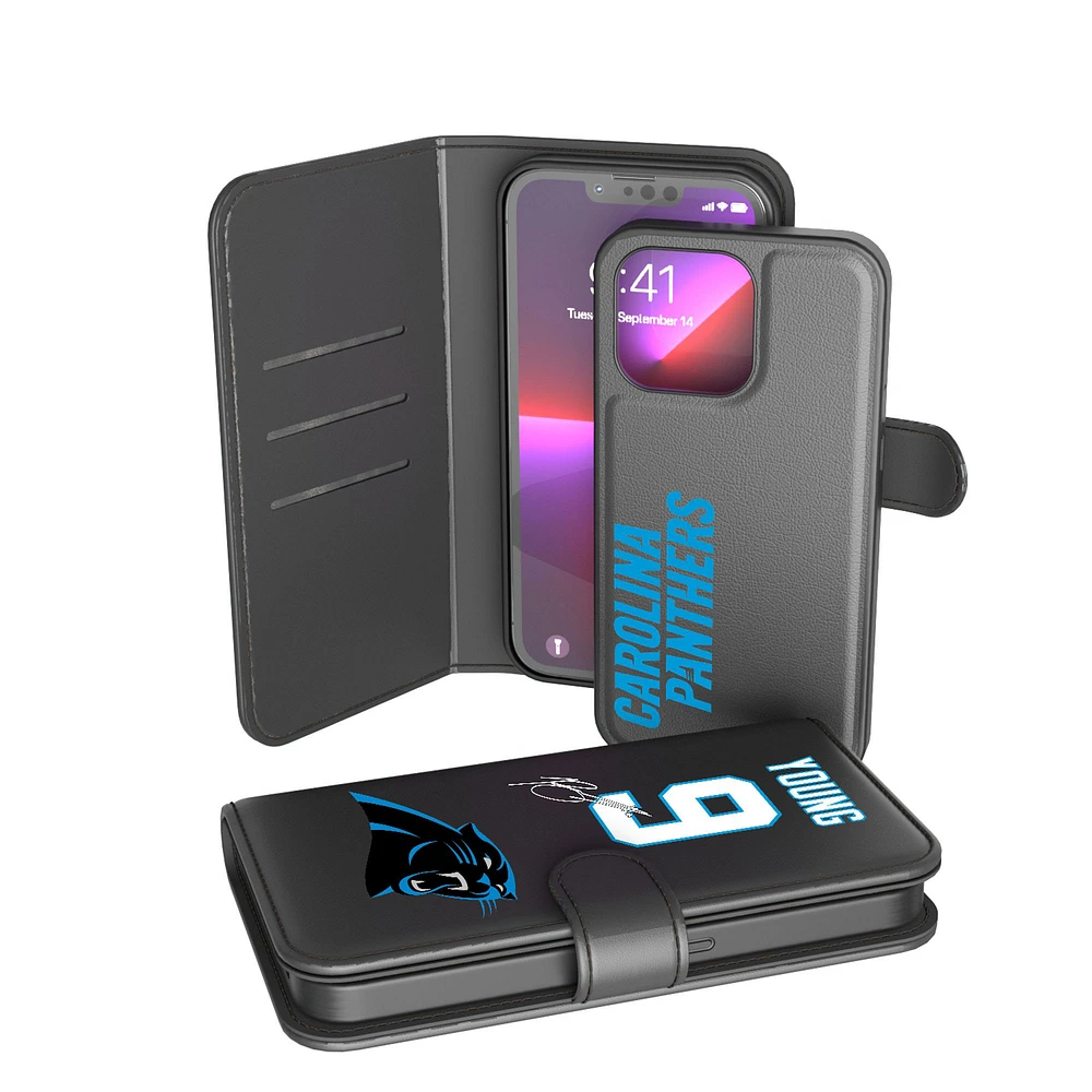 Keyscaper Bryce Young Black Carolina Panthers iPhone Wallet Case