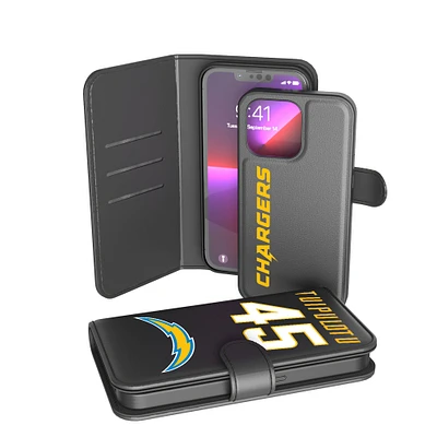 Keyscaper Tuli Tuipulotu Black Los Angeles Chargers iPhone Wallet Case