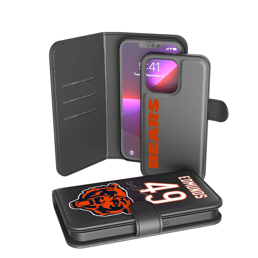 Keyscaper Tremaine Edmunds Black Chicago Bears iPhone Wallet Case