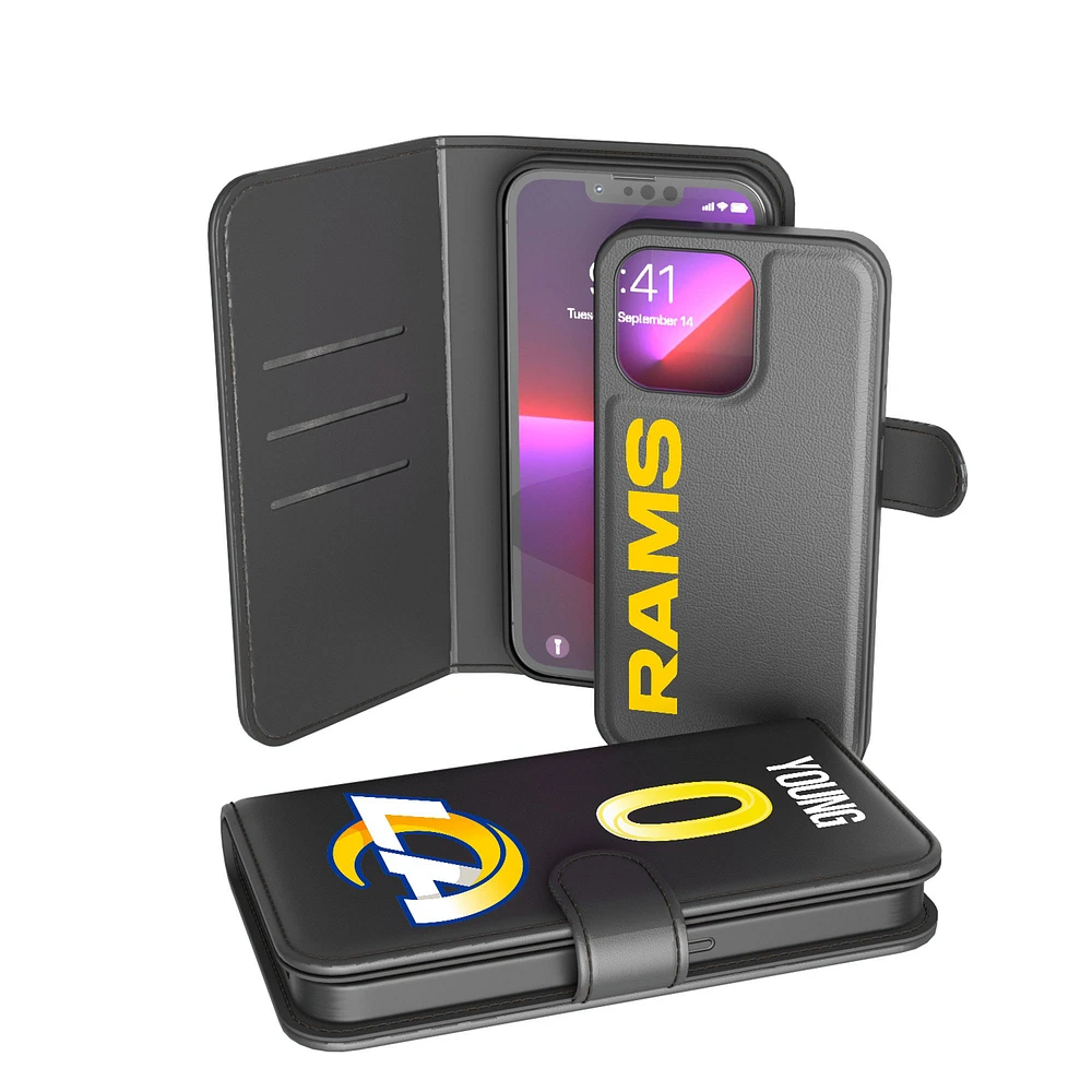 Keyscaper Byron Young Black Los Angeles Rams iPhone Wallet Case