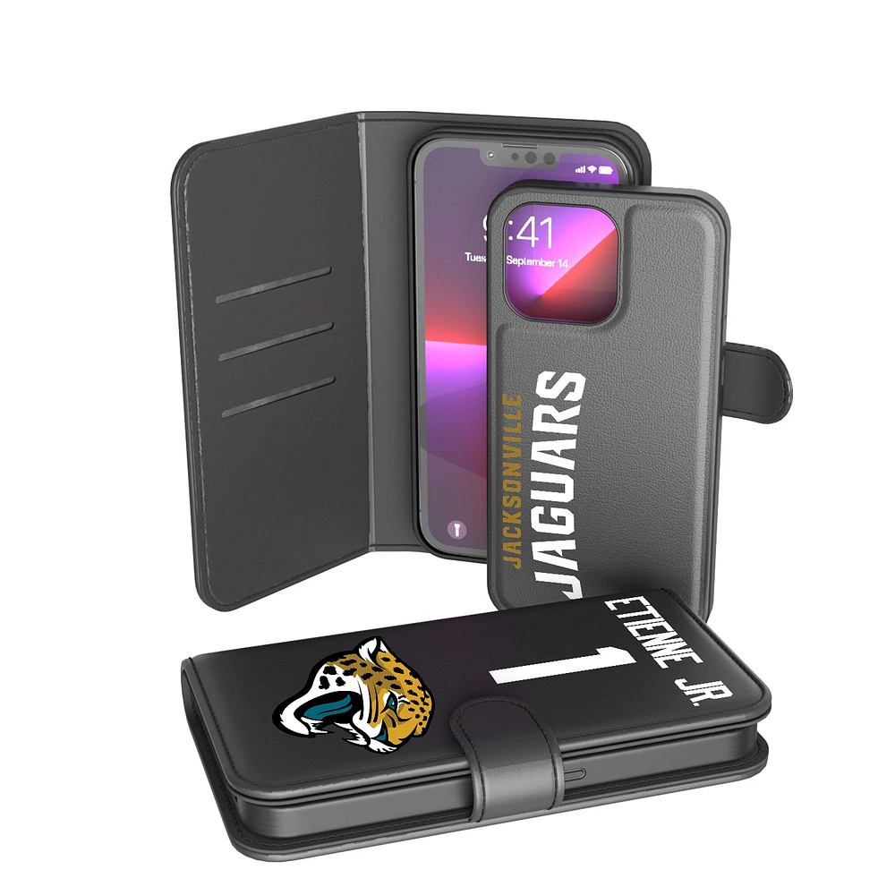 Keyscaper Travis Etienne Black Jacksonville Jaguars iPhone Wallet Case