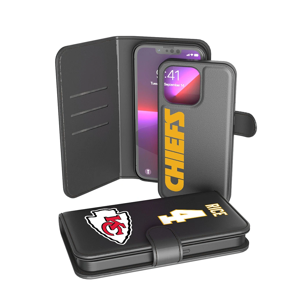 Keyscaper Rashee Rice Black Kansas City Chiefs iPhone Wallet Case