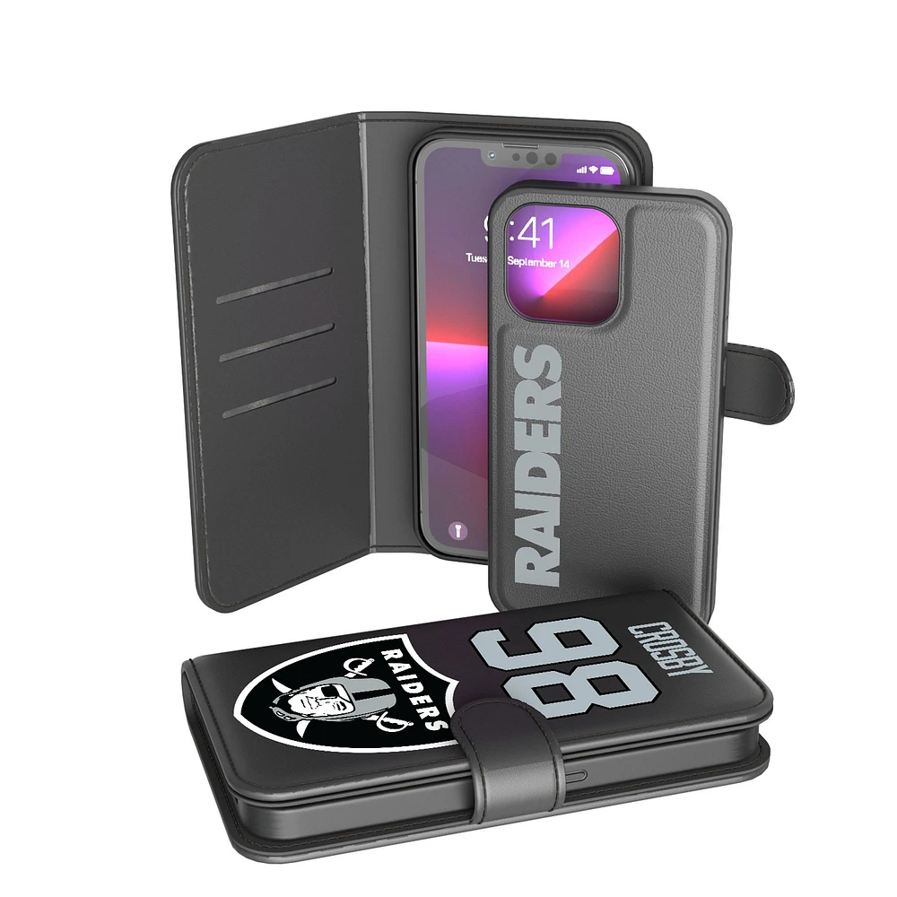 Keyscaper Maxx Crosby Black Las Vegas Raiders iPhone Wallet Case