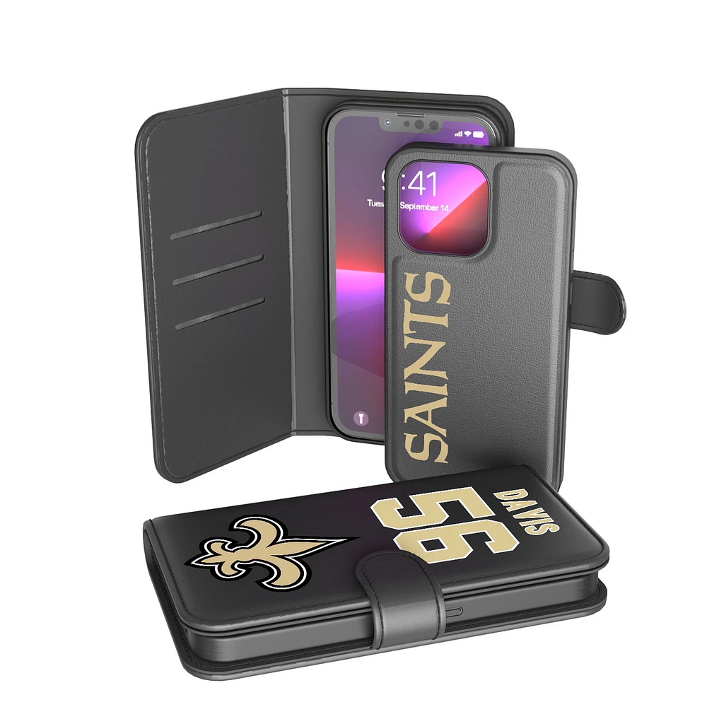 Keyscaper Demario Davis Black New Orleans Saints iPhone Wallet Case