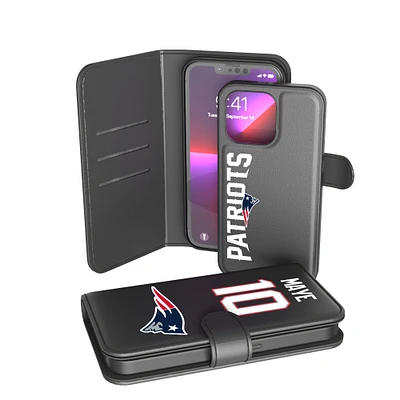 Keyscaper Drake Maye Black New England Patriots iPhone Wallet Case