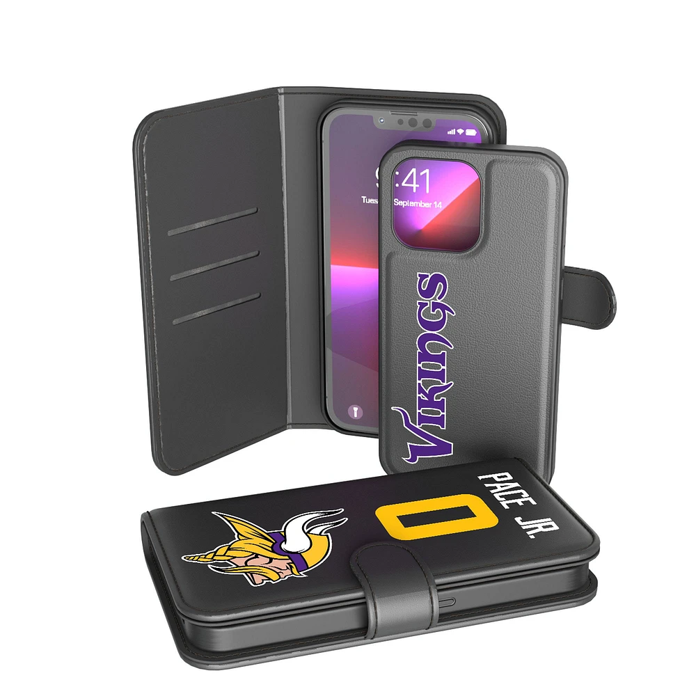Keyscaper Ivan Pace Jr Black Minnesota Vikings iPhone Wallet Case