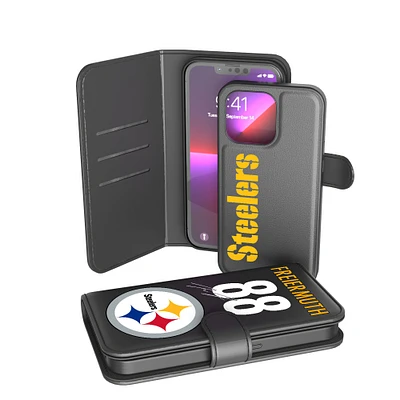 Keyscaper Pat Freiermuth Black Pittsburgh Steelers iPhone Wallet Case