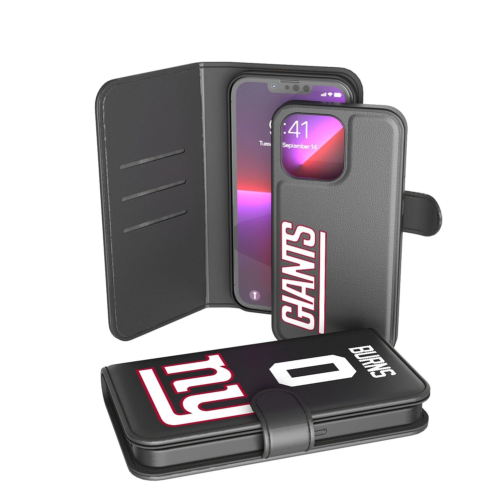 Keyscaper Brian Burns Black New York Giants iPhone Wallet Case