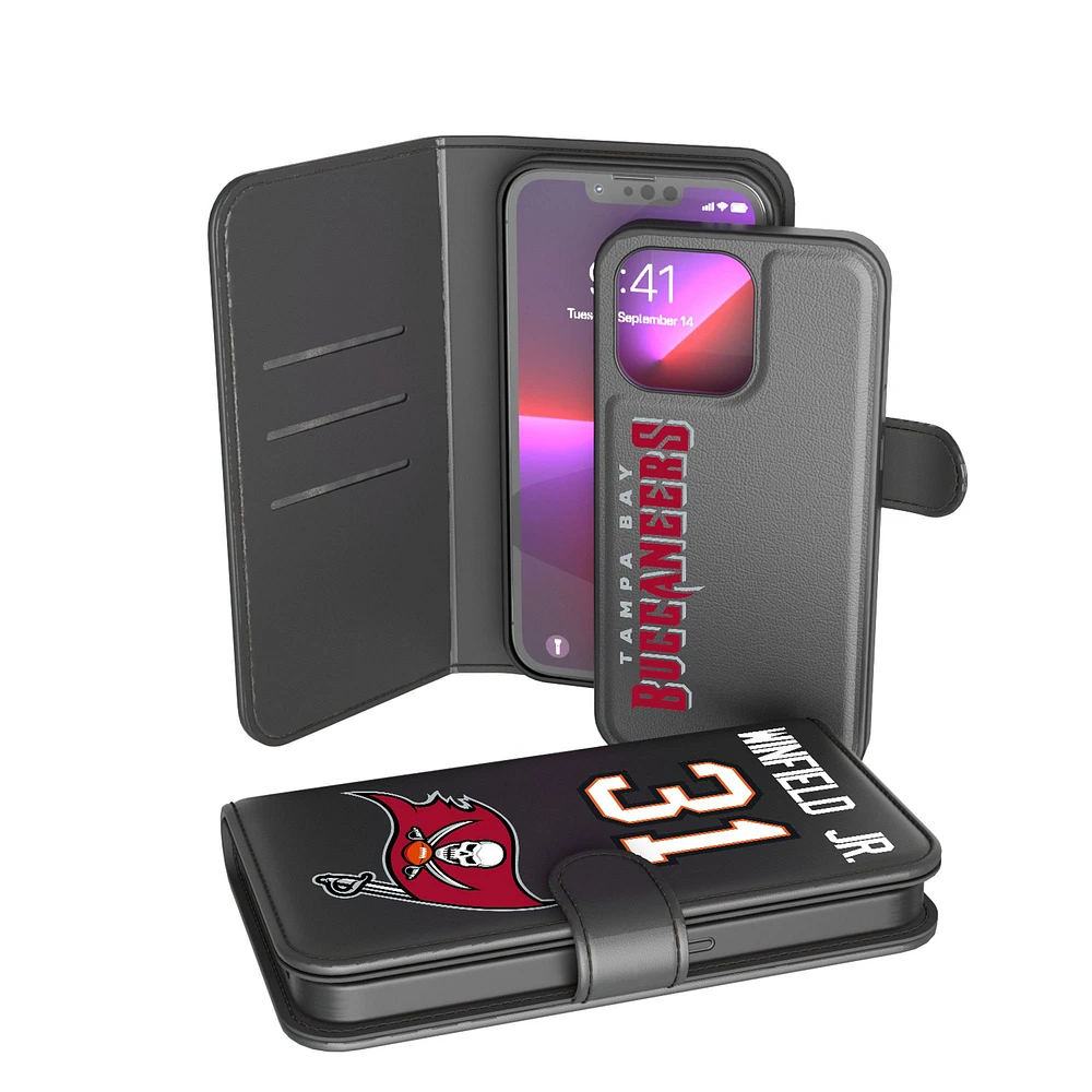 Keyscaper Antoine Winfield Jr. Black Tampa Bay Buccaneers iPhone Wallet Case