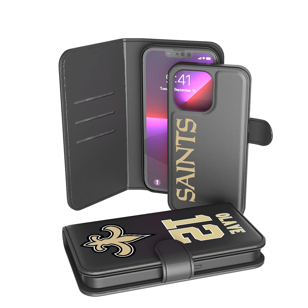 Keyscaper Chris Olave Black New Orleans Saints iPhone Wallet Case