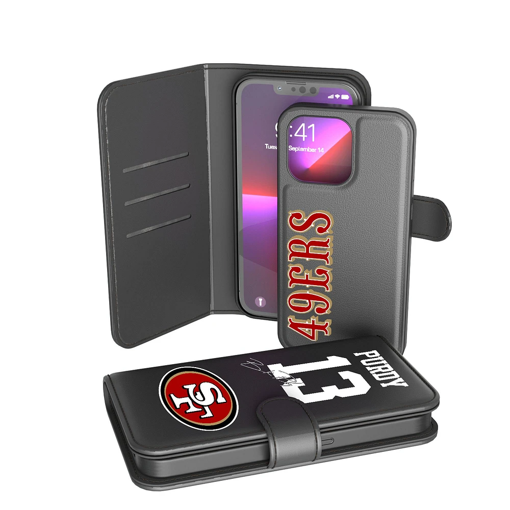Keyscaper Brock Purdy Black San Francisco 49ers iPhone Wallet Case