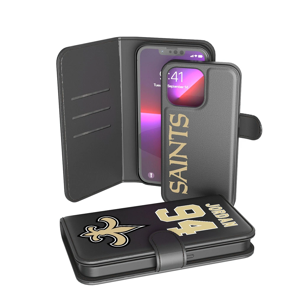 Keyscaper Cameron Jordan Black New Orleans Saints iPhone Wallet Case