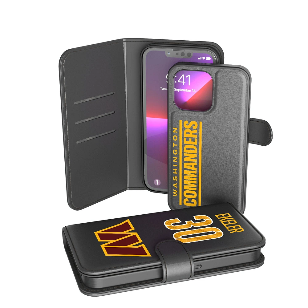 Keyscaper Austin Ekeler Black Washington Commanders iPhone Wallet Case