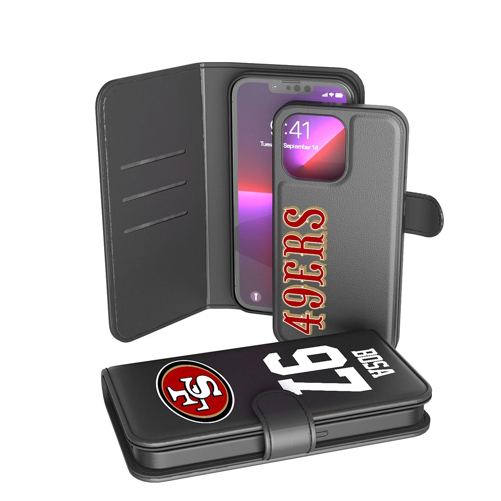 Keyscaper Nick Bosa Black San Francisco 49ers iPhone Wallet Case