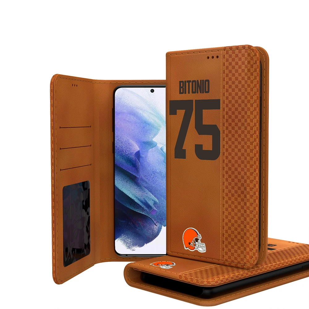 Keyscaper Joel Bitonio Brown Cleveland Browns Galaxy Folio Case