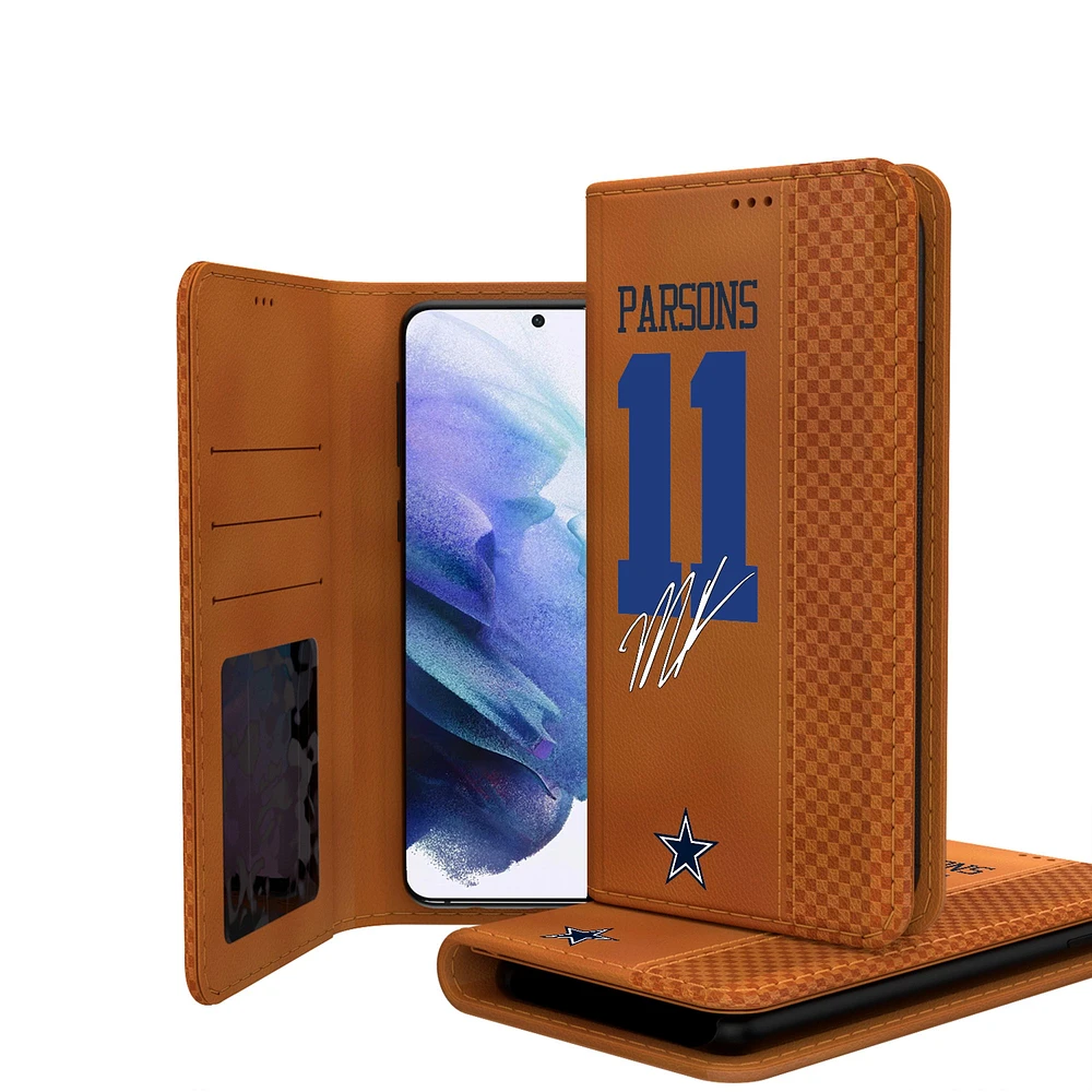Keyscaper Micah Parsons Brown Dallas Cowboys Galaxy Folio Case