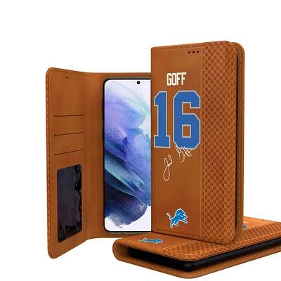 Keyscaper Jared Goff Brown Detroit Lions Galaxy Folio Case