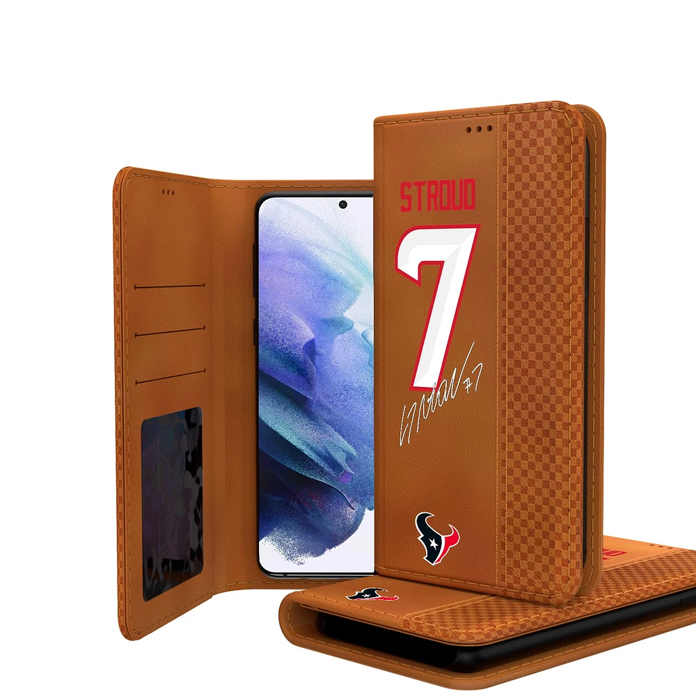 Keyscaper C.J. Stroud Brown Houston Texans Galaxy Folio Case