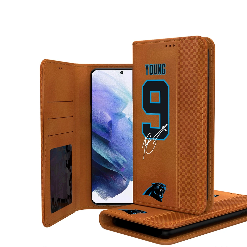 Keyscaper Bryce Young Brown Carolina Panthers Galaxy Folio Case