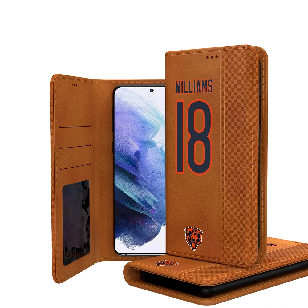 Keyscaper Caleb Williams Brown Chicago Bears Galaxy Folio Case