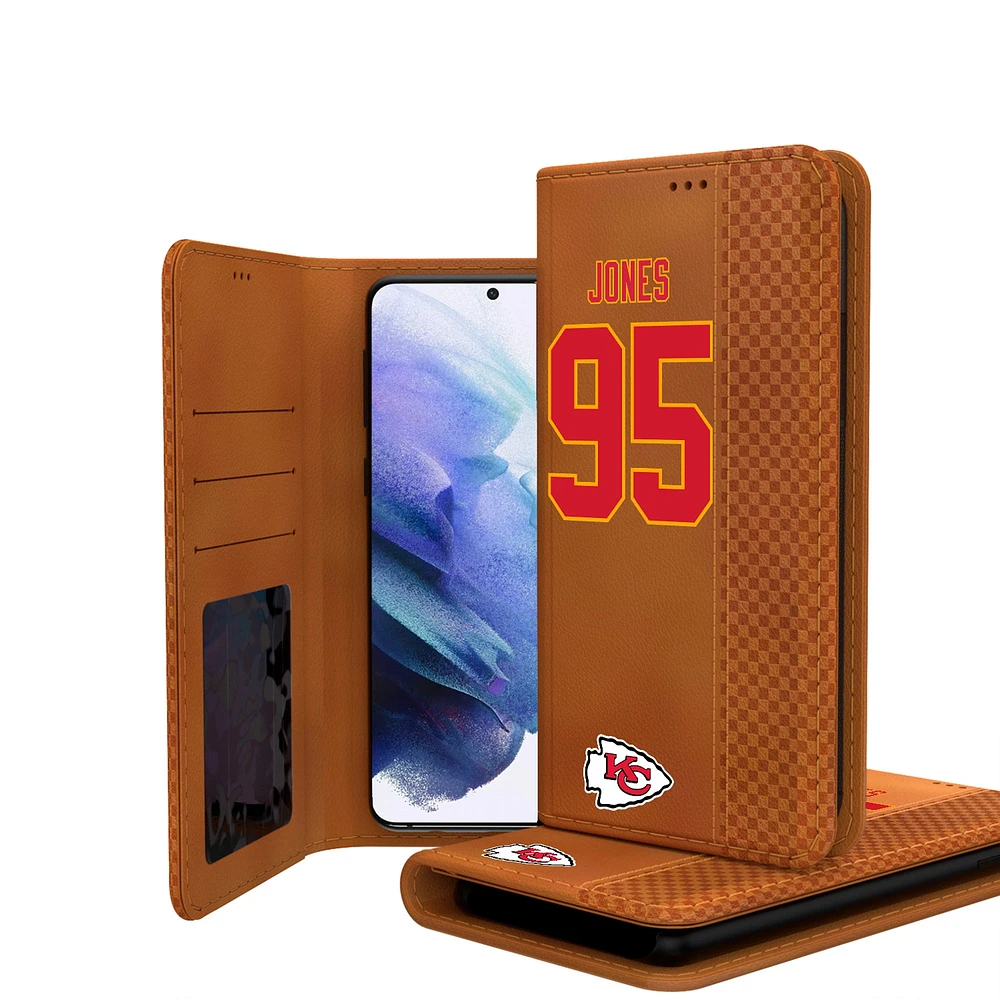 Keyscaper Chris Jones Brown Kansas City Chiefs Galaxy Folio Case