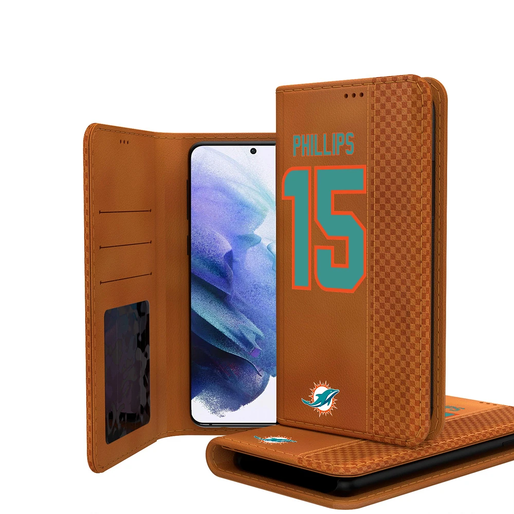 Keyscaper Jaelan Phillips Brown Miami Dolphins Galaxy Folio Case