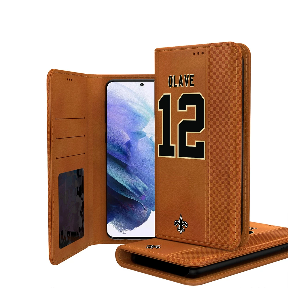Keyscaper Chris Olave Brown New Orleans Saints Galaxy Folio Case