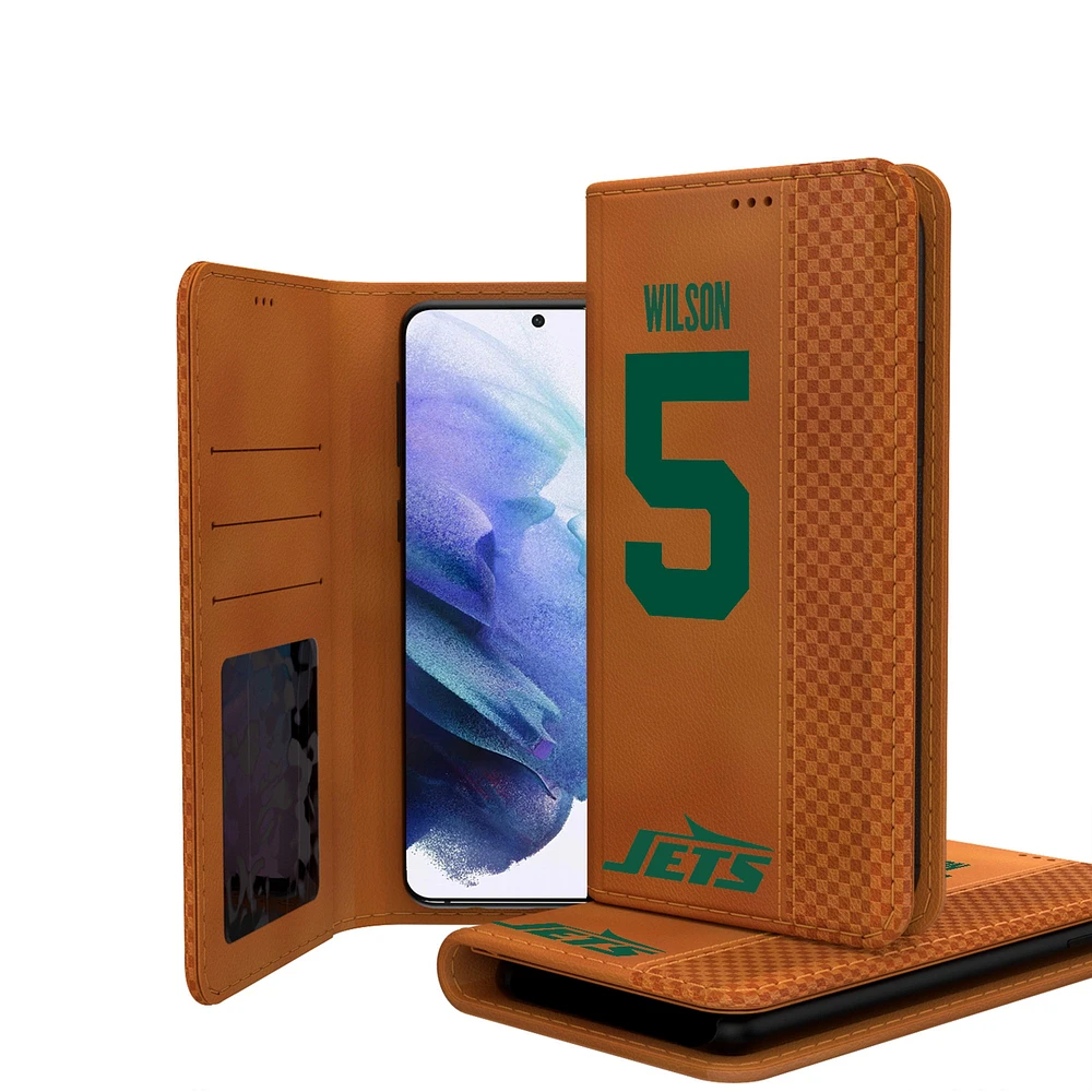 Keyscaper Garrett Wilson Brown New York Jets Galaxy Folio Case