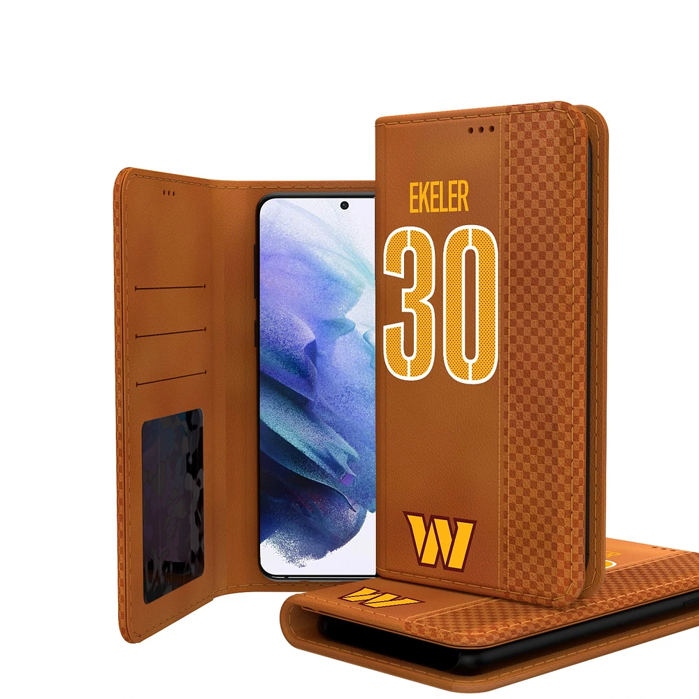 Keyscaper Austin Ekeler Brown Washington Commanders Galaxy Folio Case