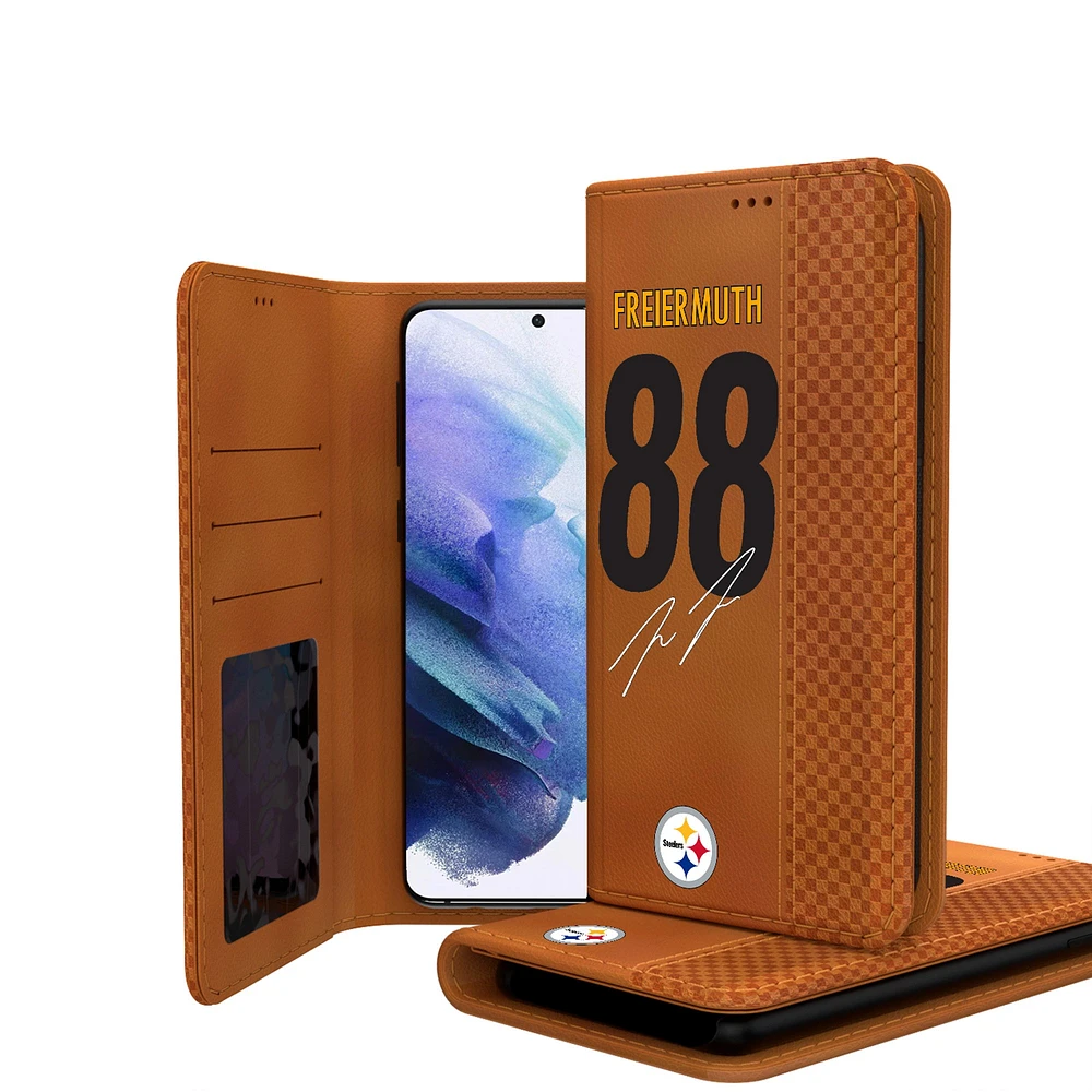 Keyscaper Pat Freiermuth Brown Pittsburgh Steelers Galaxy Folio Case