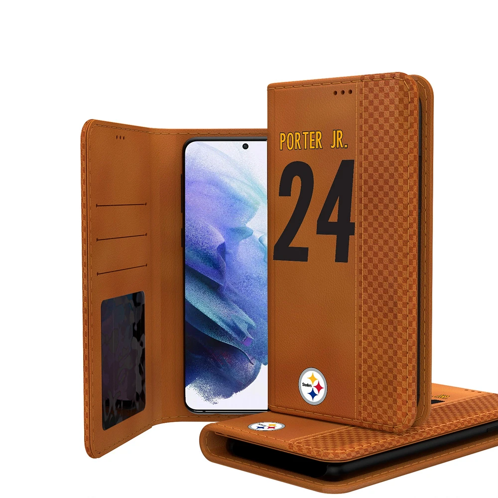 Keyscaper Joey Porter Jr. Brown Pittsburgh Steelers Galaxy Folio Case