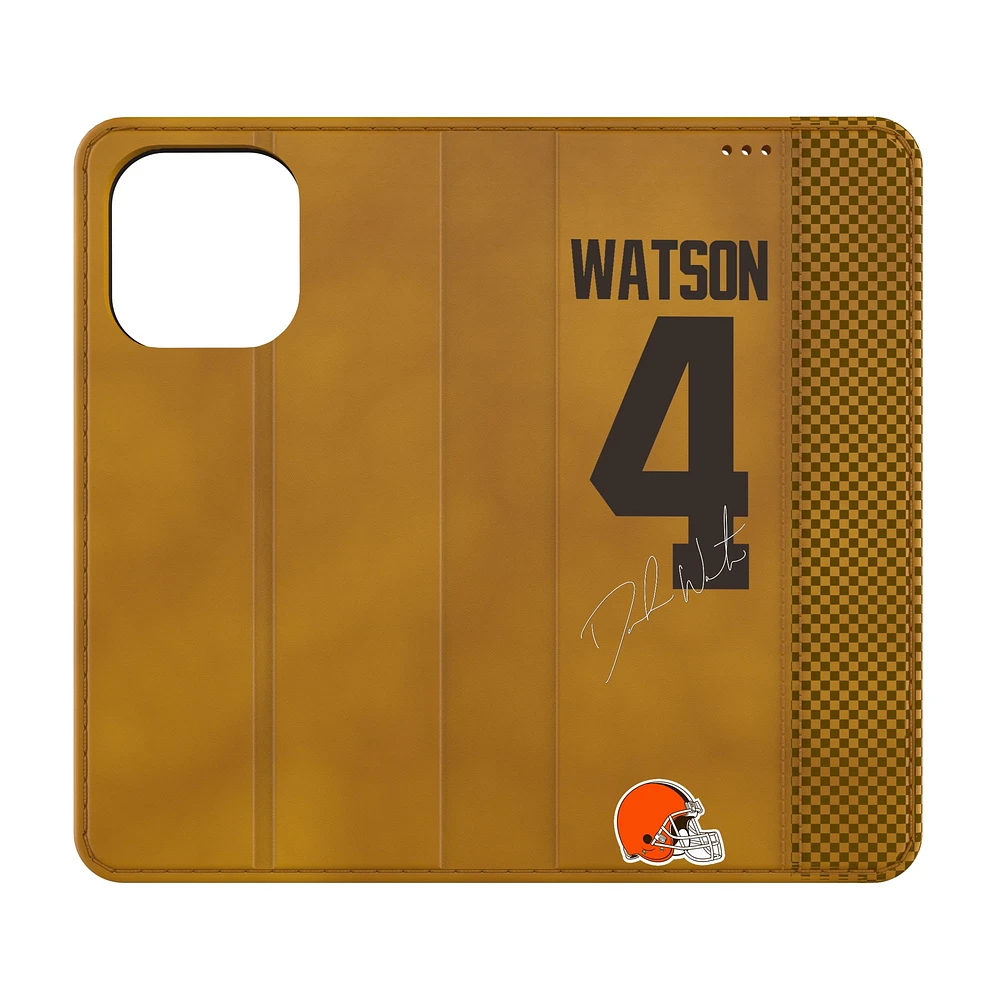 Keyscaper Deshaun Watson Brown Cleveland Browns Folio iPhone Case